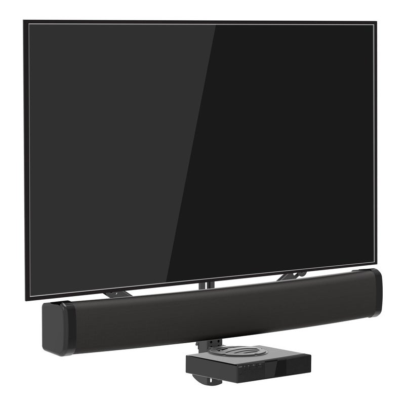Barkan Universal Soundbar Mount & A/V Shelf, Adjustable Bracket for Mounting Above or Under The TV, Sizes 13-80 inch, Fits Most of Sound Bars Up to 14 lbs, Anti-Slip Clamp Black - Image 2